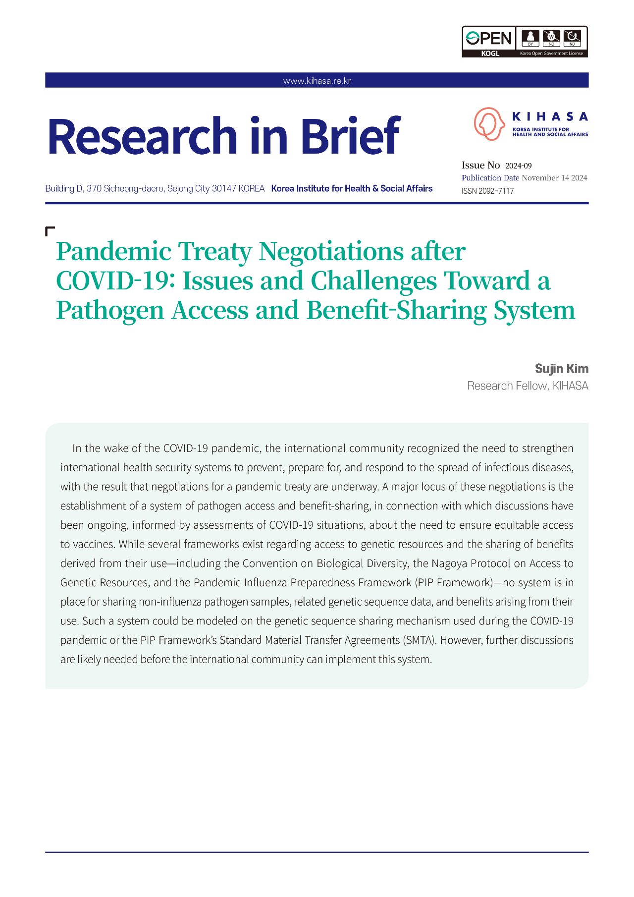 Pandemic Treaty Negotiations after COVID-19: Issues and Challenges Toward a Pathogen Access and Benefit-Sharing System